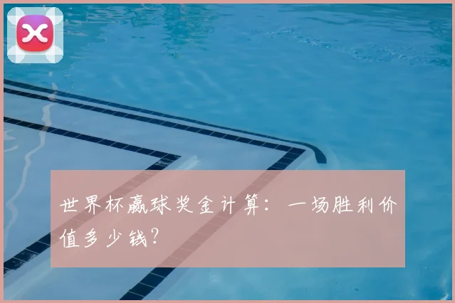世界杯赢球奖金计算：一场胜利价值多少钱？
